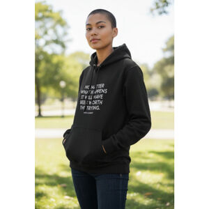 Hanes Eco Smart Poly/Cotton Hoodie Features a Quote Attributed to Amelia Earhart